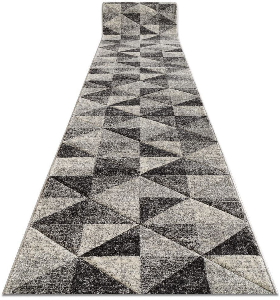BestenTeppicheDe Runner FEEL 5672/16811 TRIANGLES grey/anthracite/cream 80 cm Gray 80x400 cm