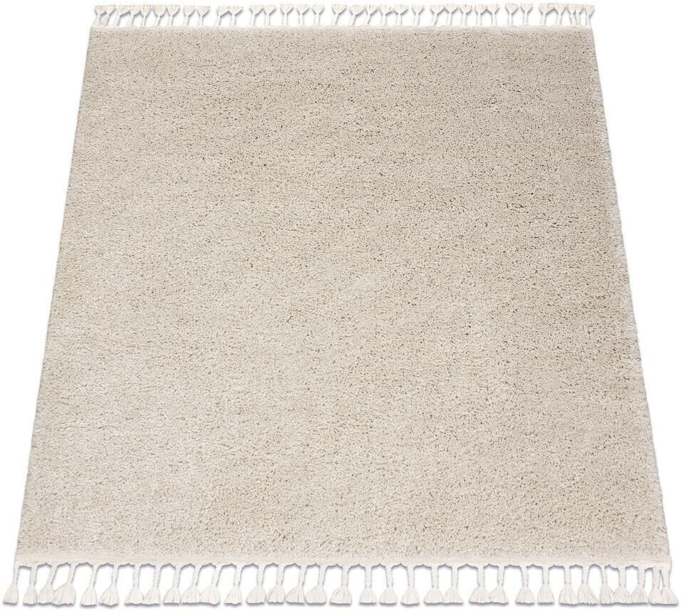 BestenTeppicheDe Carpet BERBER 9000 cream fringe Berber Moroccan shaggy beige 120x120 cm