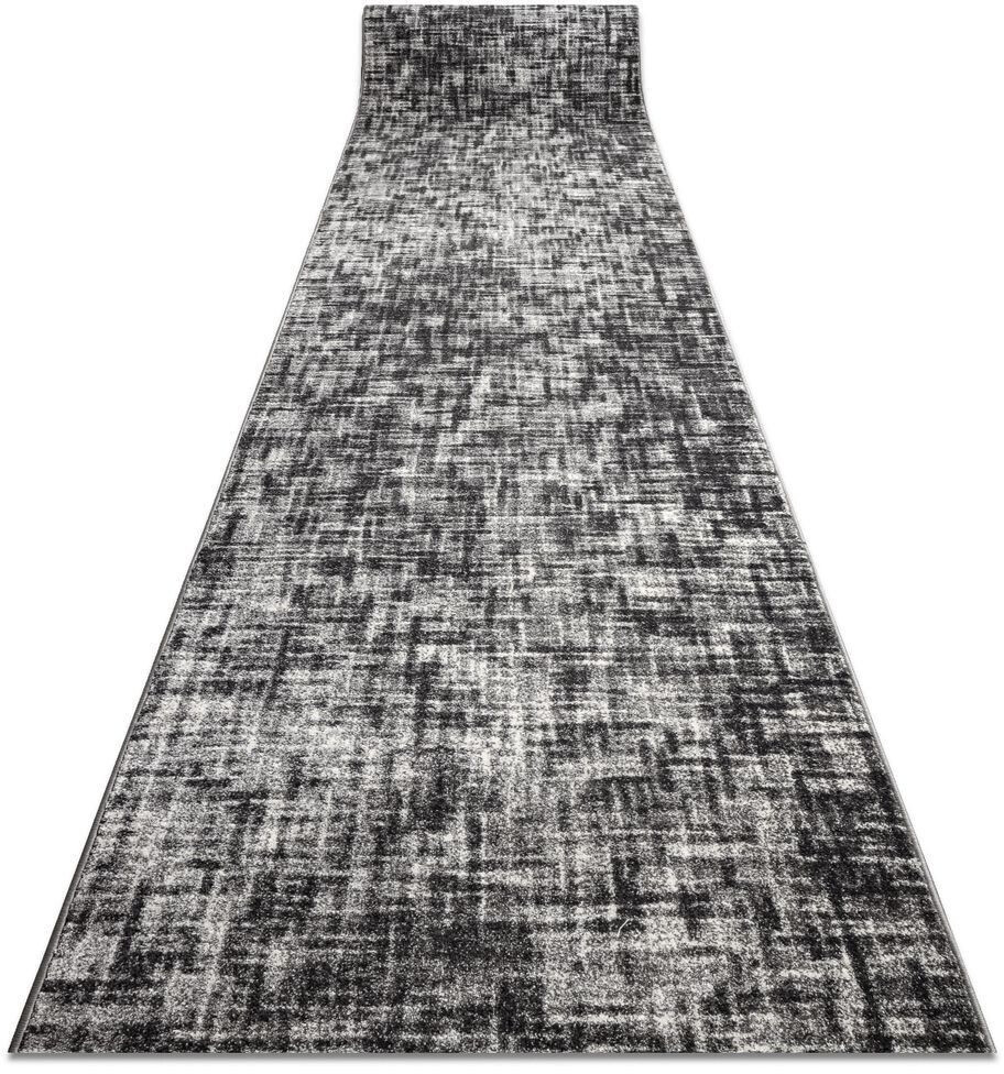 BestenTeppicheDe Runner SILVER Fasti grid gray 80cm Gray 80x400 cm