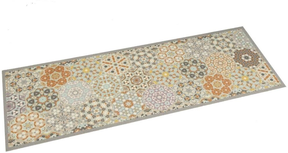 vidaXL Kitchen rug hexagon pastel 60x180 cm velvet