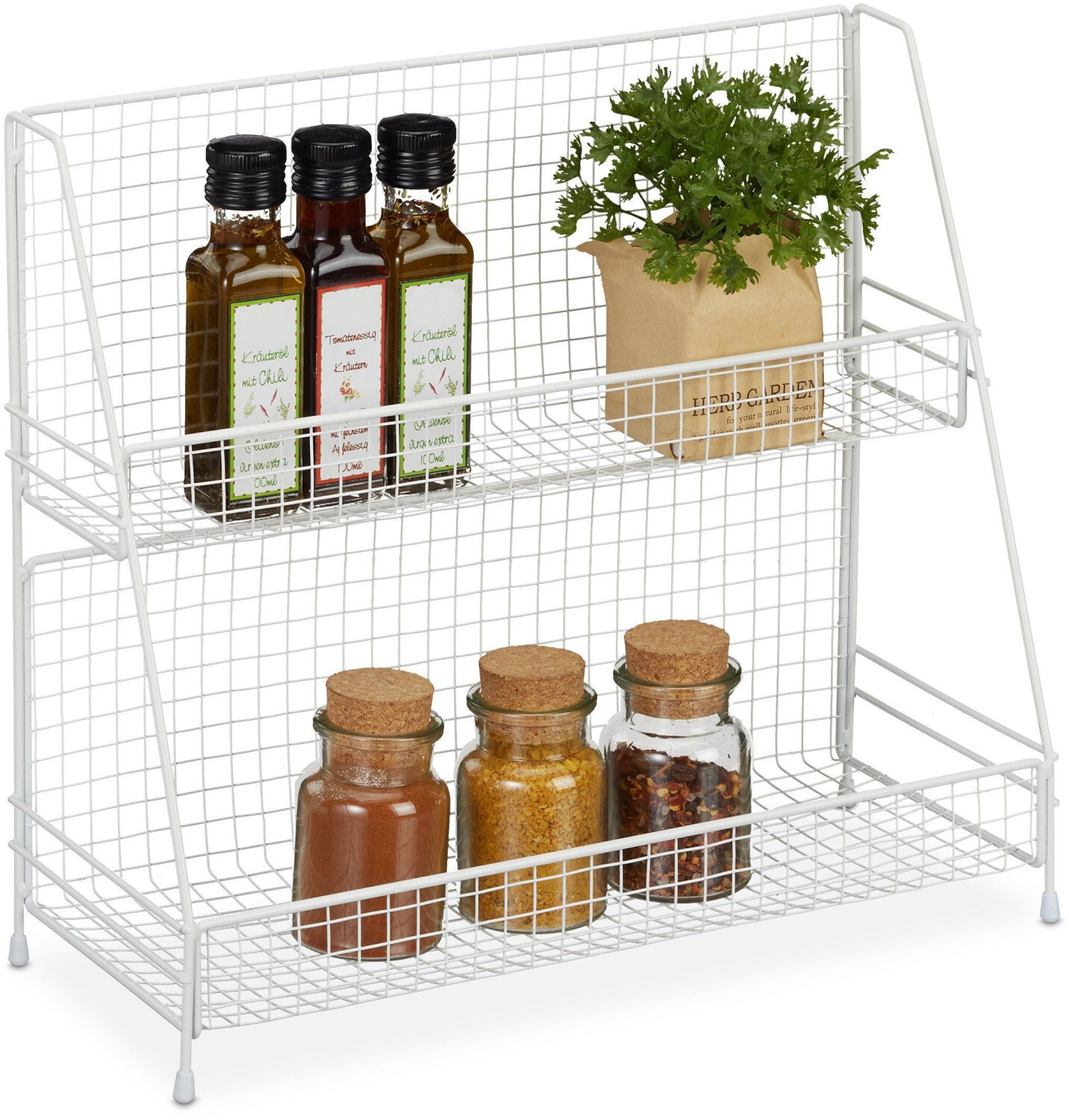 Relaxdays Spice rack, kitchen gadgets, white