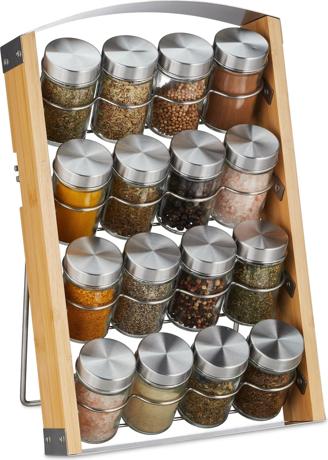 Relaxdays 17 pieces Spice rack, kitchen gadgets, silver