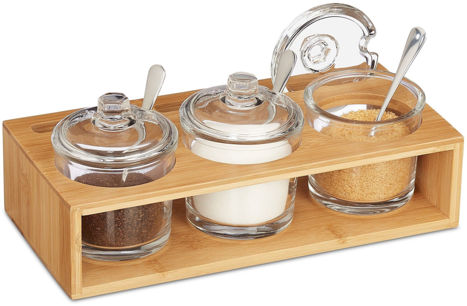 Relaxdays Spice jars set, kitchen gadgets, brown