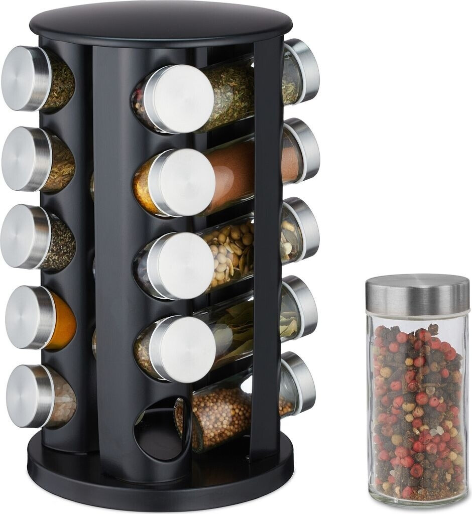 Relaxdays Spice carousel, kitchen gadgets, black