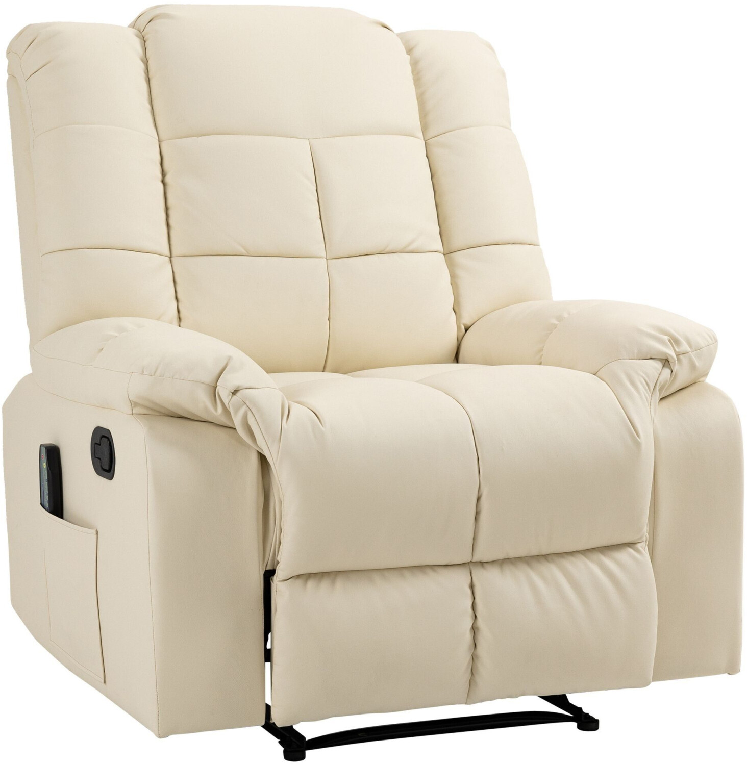 HomCom Massage chair with reclining function and remote control creamy white