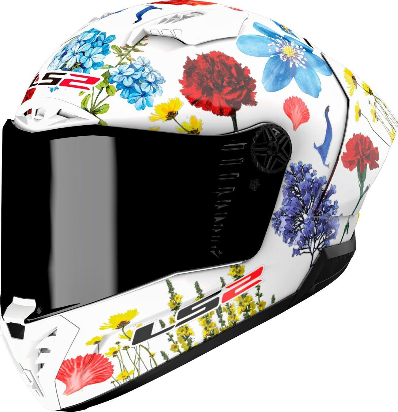 LS2 FF805 Thunder Carbon GP Flowers white