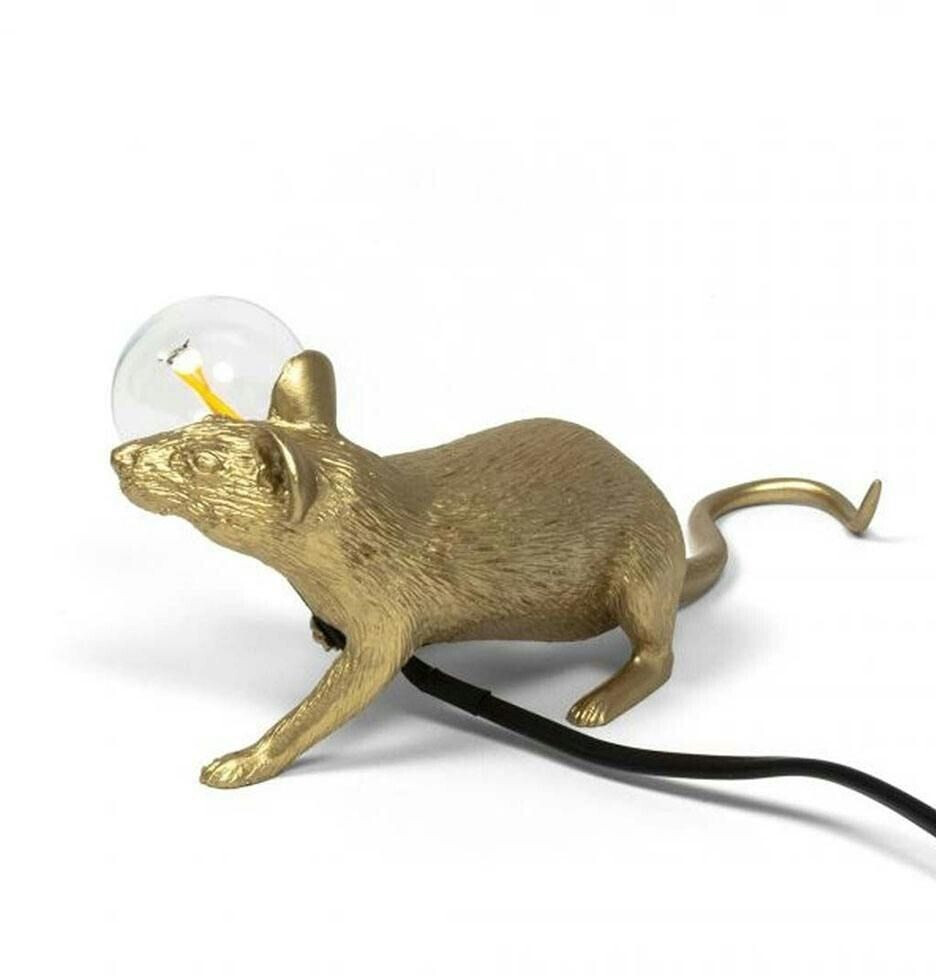 Seletti Mouse Lamp Lop Lying Down Table Lamp Gold (15232)