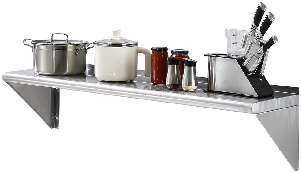 VEVOR Spice rack wall shelf 1219 x 305 x 63 mm stainless steel 127 kg load capacity