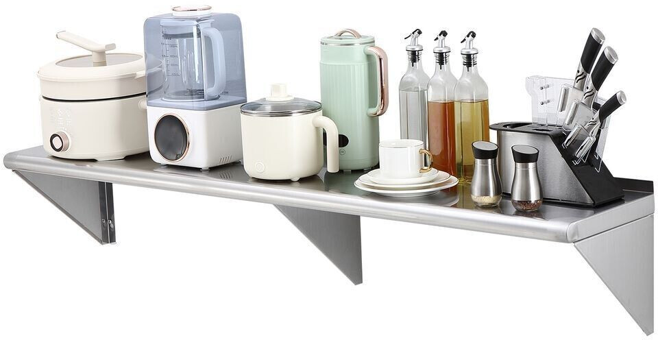 VEVOR Spice rack wall shelf 1524 x 305 x 63 mm stainless steel 142 kg load capacity