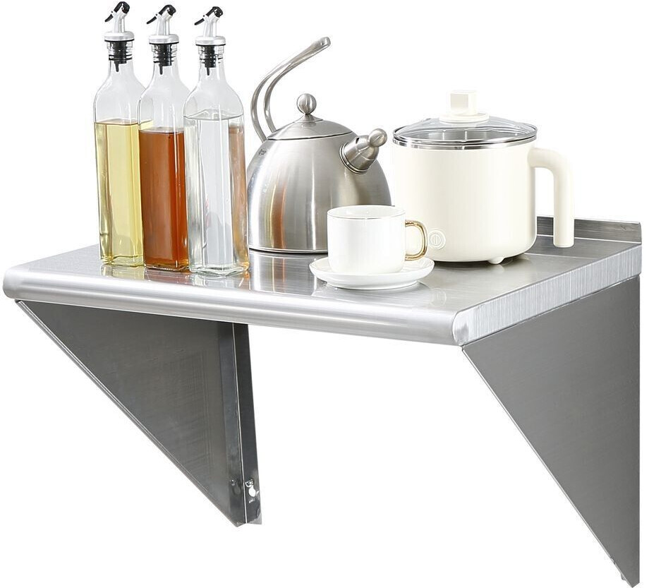 VEVOR Spice rack wall shelf 610 x 457 x 63 mm stainless steel 136 kg load capacity