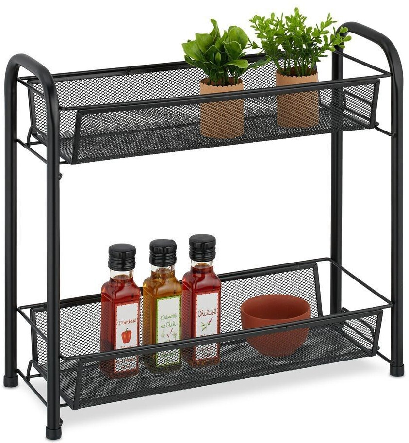 Relaxdays Metal spice rack with 2 shelves