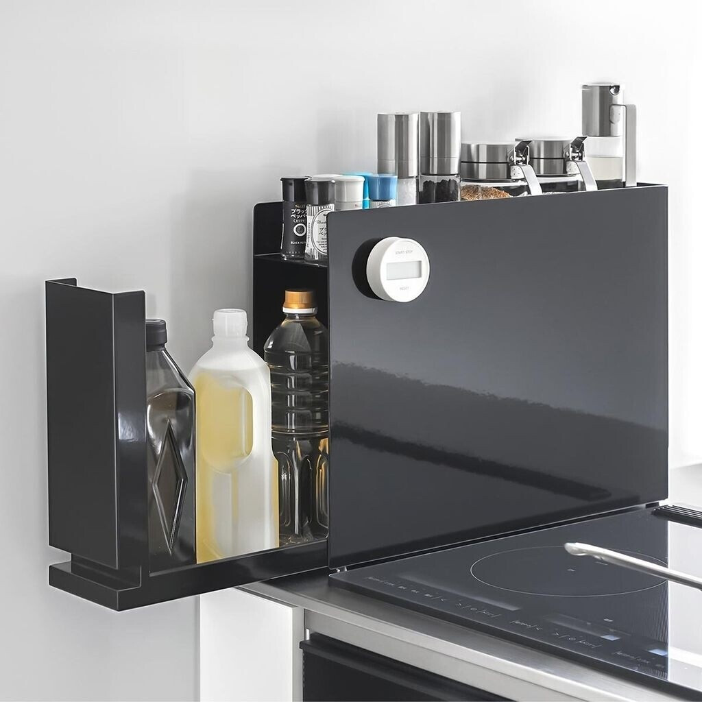 YAMAZAKI Spice rack kitchen rack metal black 50x36x12cm with pull-out