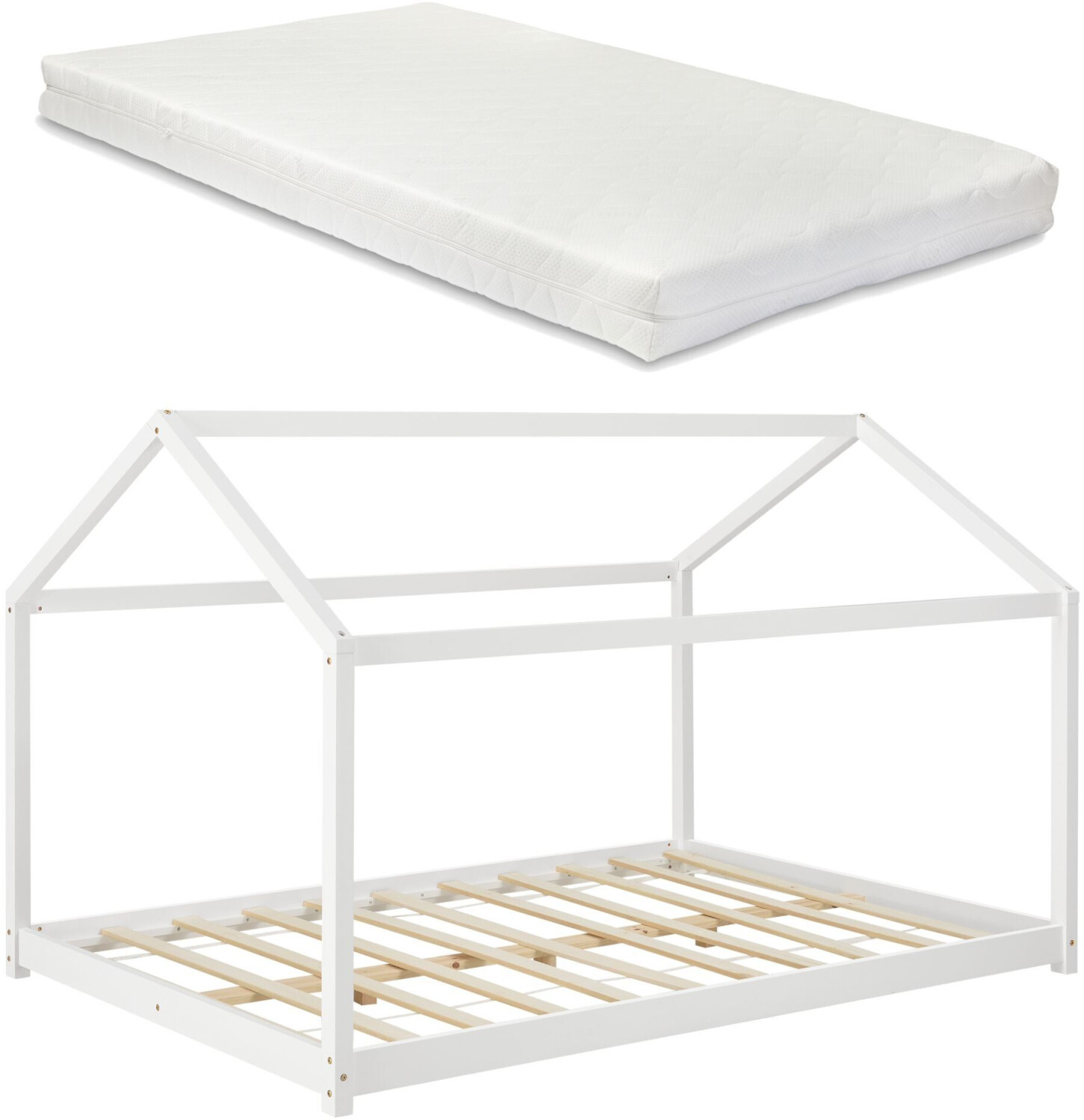 en.casa Cerro 140x200cm with Mattress White