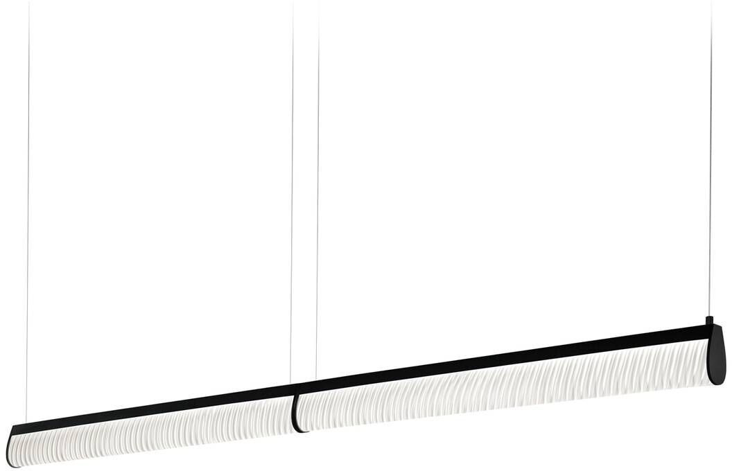 Slamp LED hanging lamp Modula Double 192x5.5 cm pleated/black