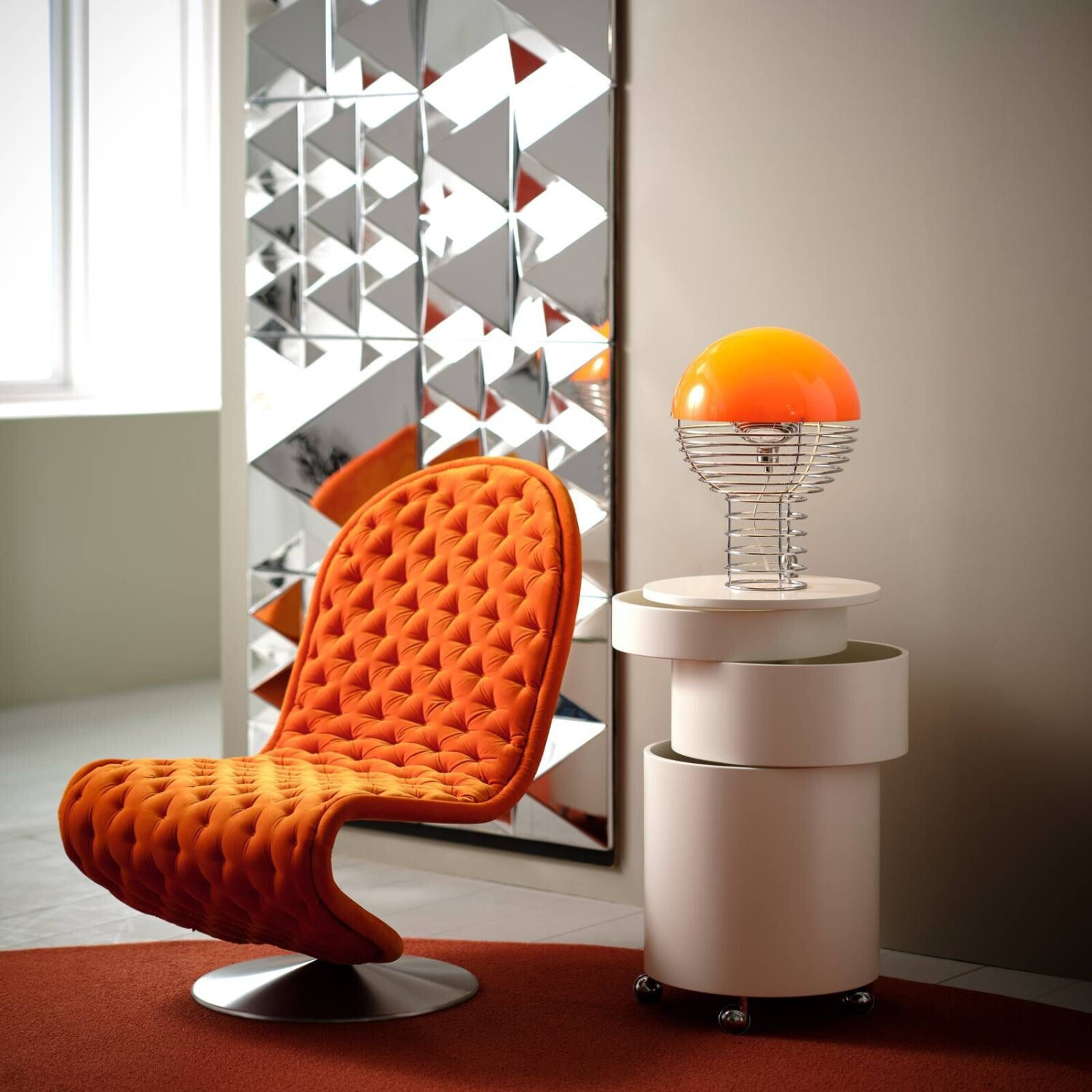 Verpan Table lamp Wire Small Ø30x42 cm orange