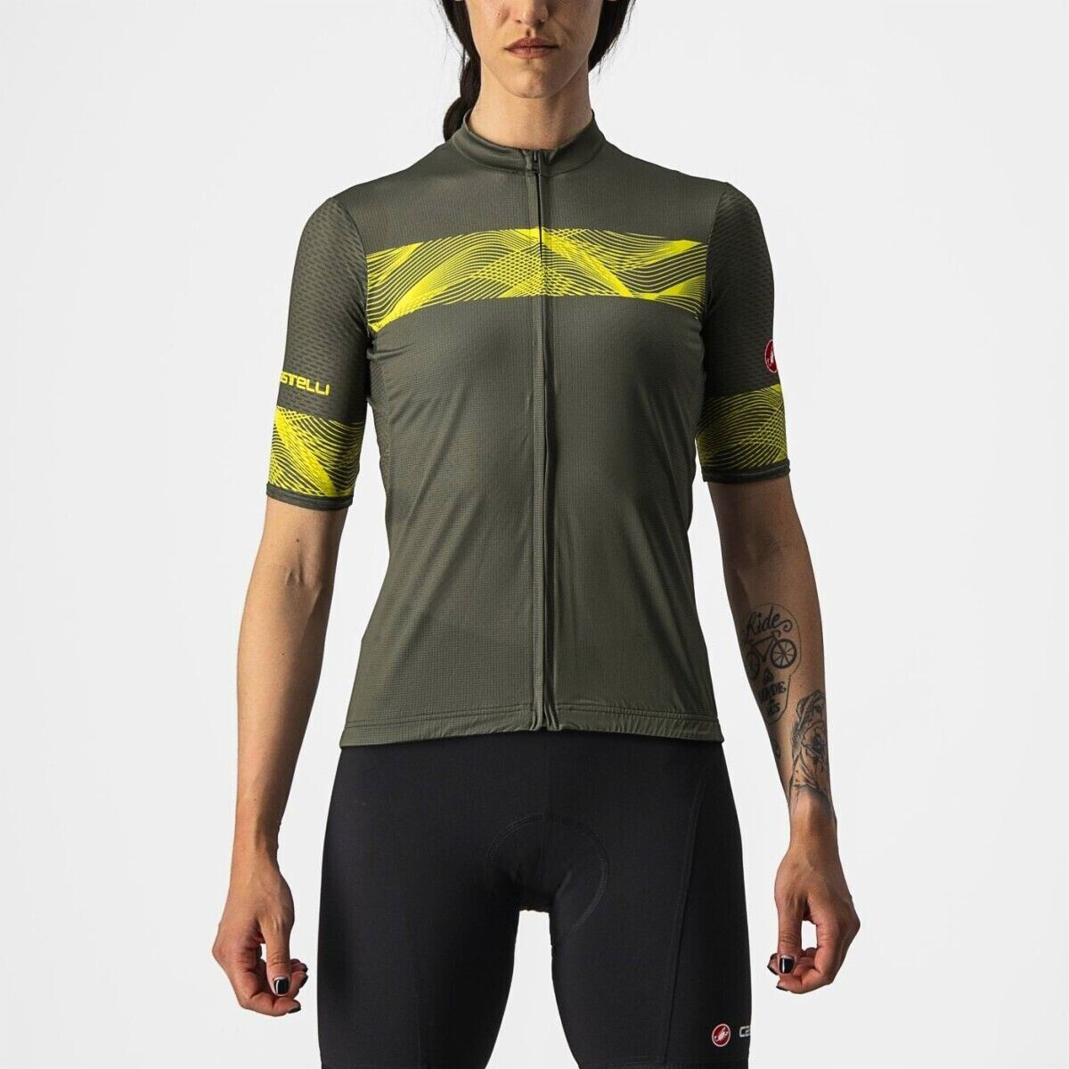 Photos - Cycling Clothing Castelli Fenice Jersey W military green/sulphur 