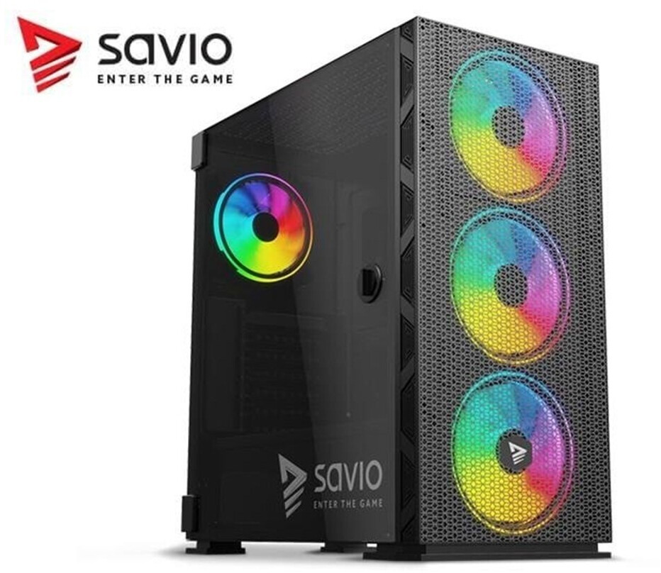 Savio Raptor X1 ARGB Mesh Glass Black