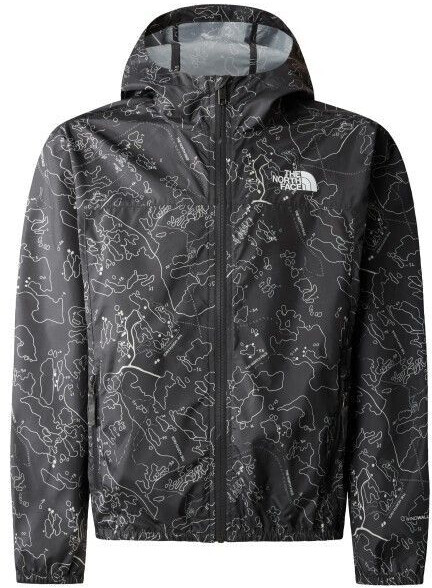 The North Face Boy's Never Stop Hooded Windwall Jacket (86TQ) asphalt grey bouldering