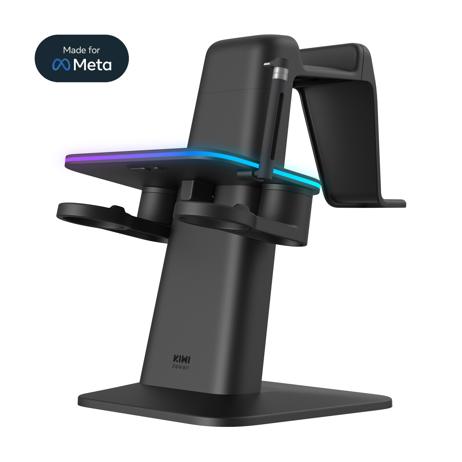 KIWI Design Meta Quest 3/Quest 2/Quest Pro RGB Vertical Charging Stand