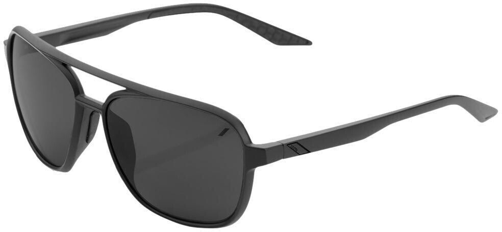 100% Kasia Aviator Round matte black/black mirror
