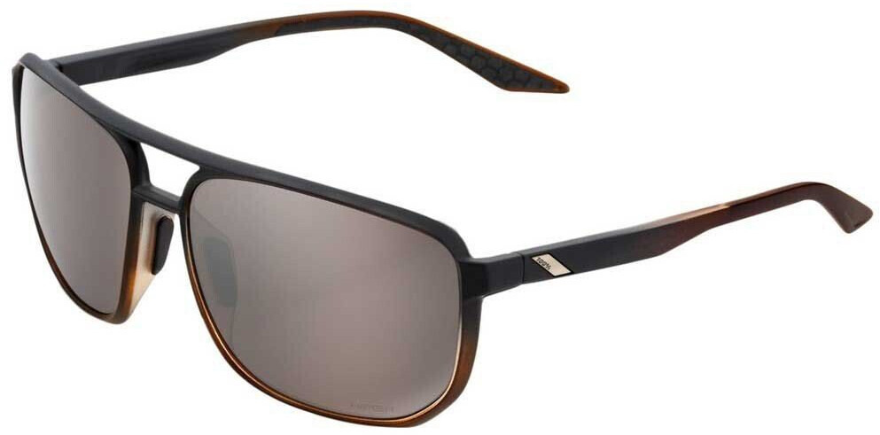 100% Konnor Aviator Square mirror matte translucent brown fade/hiper silver mirror