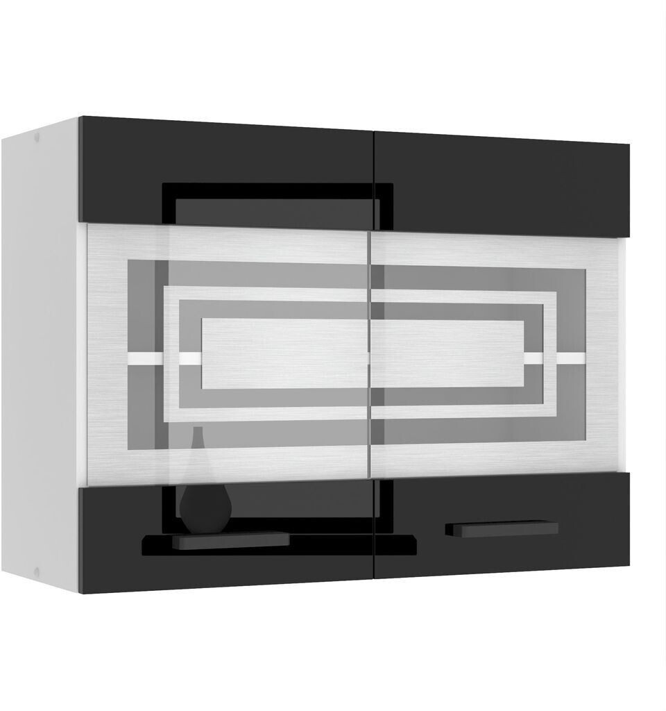 Belini Wall cabinet SGW. 80 cm wall cabinet with 2 doors black high gloss
