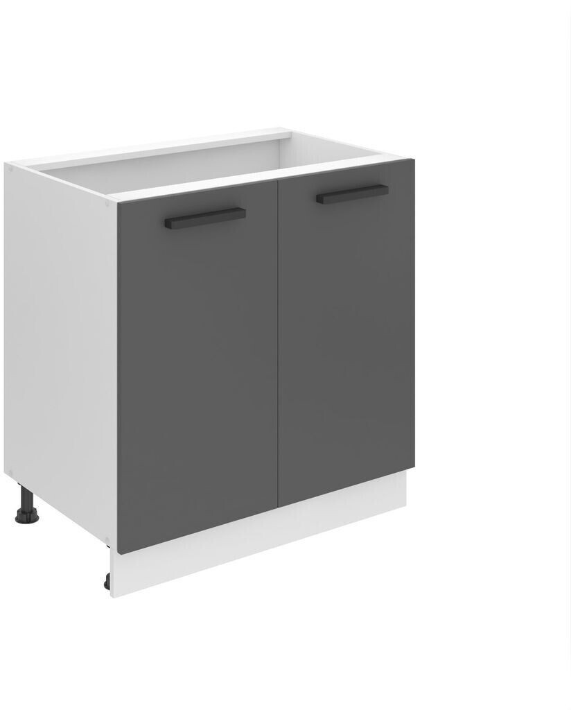 Belini Kitchen base cabinet 80 cm SD without worktop with 2 doors matt silver
