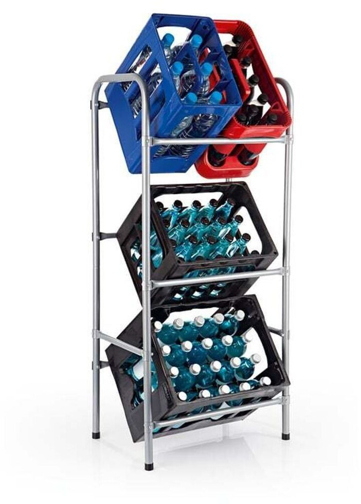 EASYmaxx Metal drinks crate shelf for 3 crates 127x50x34 cm