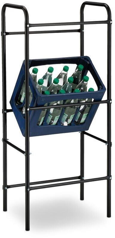 Relaxdays Drinks crate rack for 3 crates 166x50x34 cm black