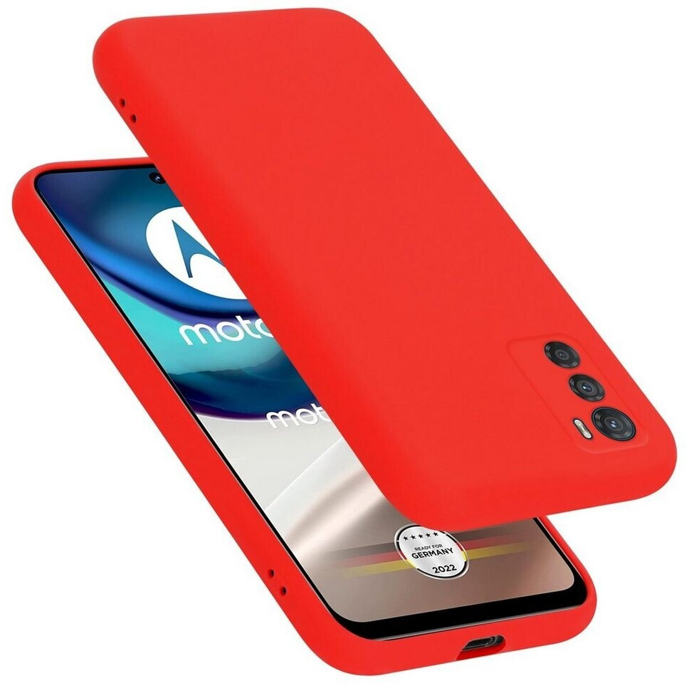 MAOGE Cover Motorola Moto G42 Portafoglio - Design Foglie E Gatto In Rilievo, Rosso