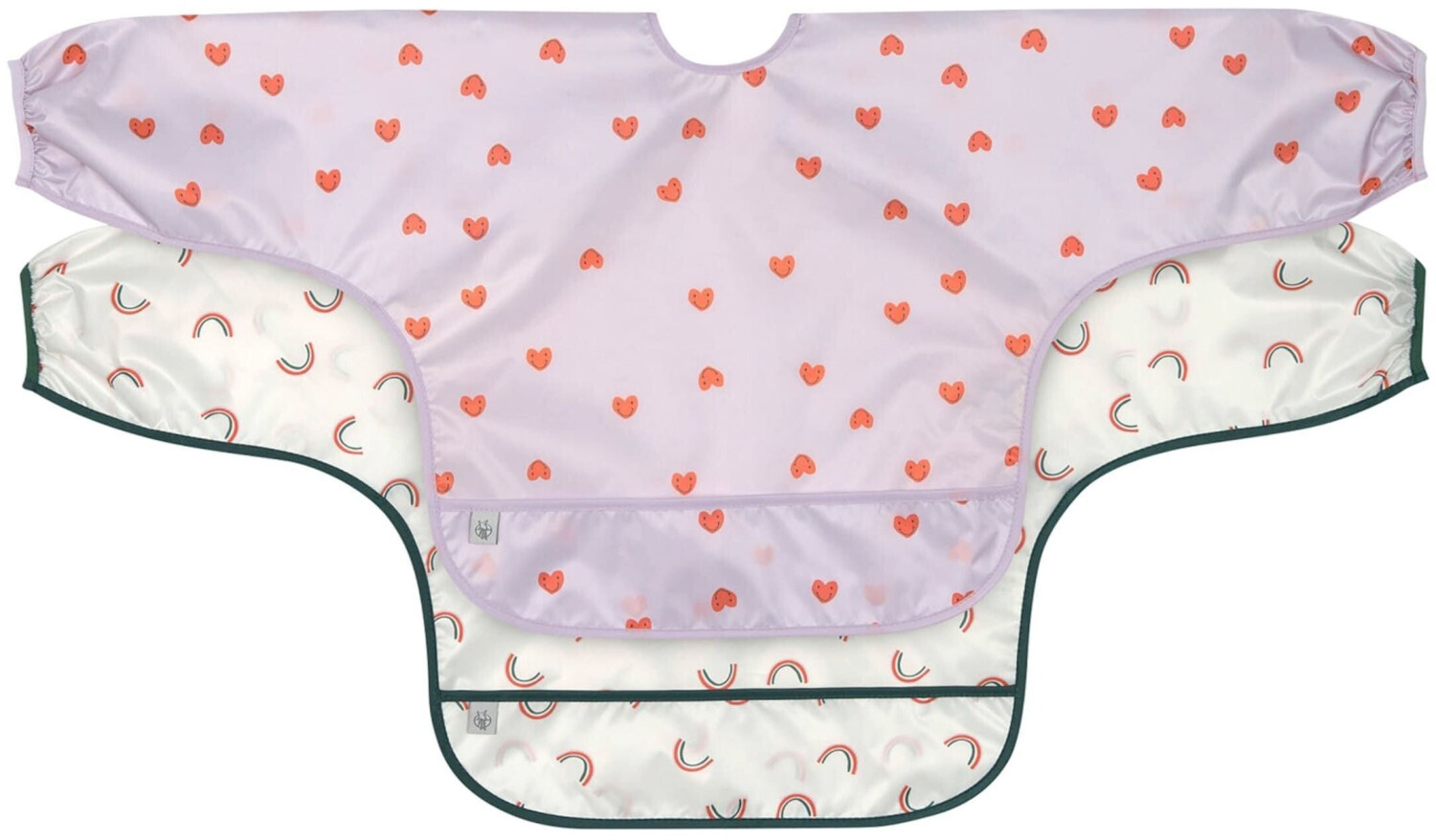 Lässig Sleeve bib (2 pcs.) Happy Rascals heart