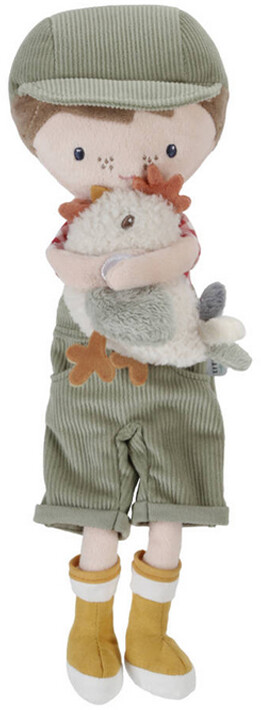 Little Dutch Cuddle Doll Farmer Jim with Hen 35cm