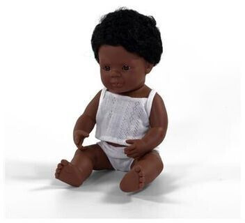 Miniland Poupon garçon afro-américain 38 cm
