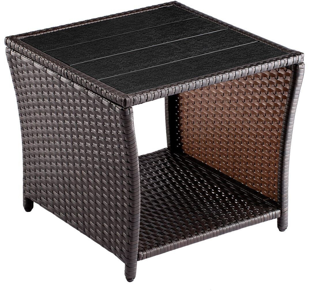 Casaria Side table 45x45x40cm polyrattan brown (109509)