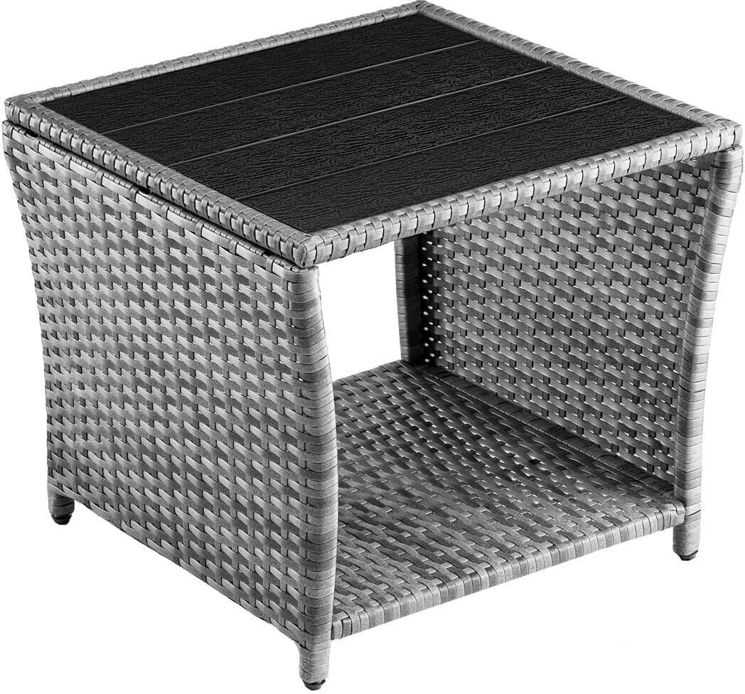 Casaria Side table 45x45x40cm polyrattan grey (109511)