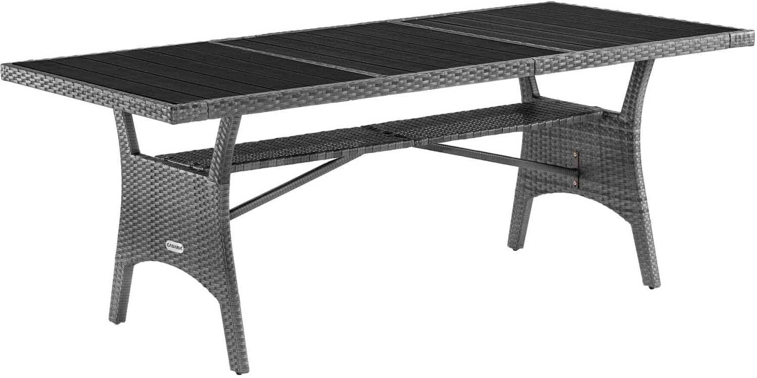 Casaria Garden table 190x90x75cm WPC/polyrattan grey (995691)