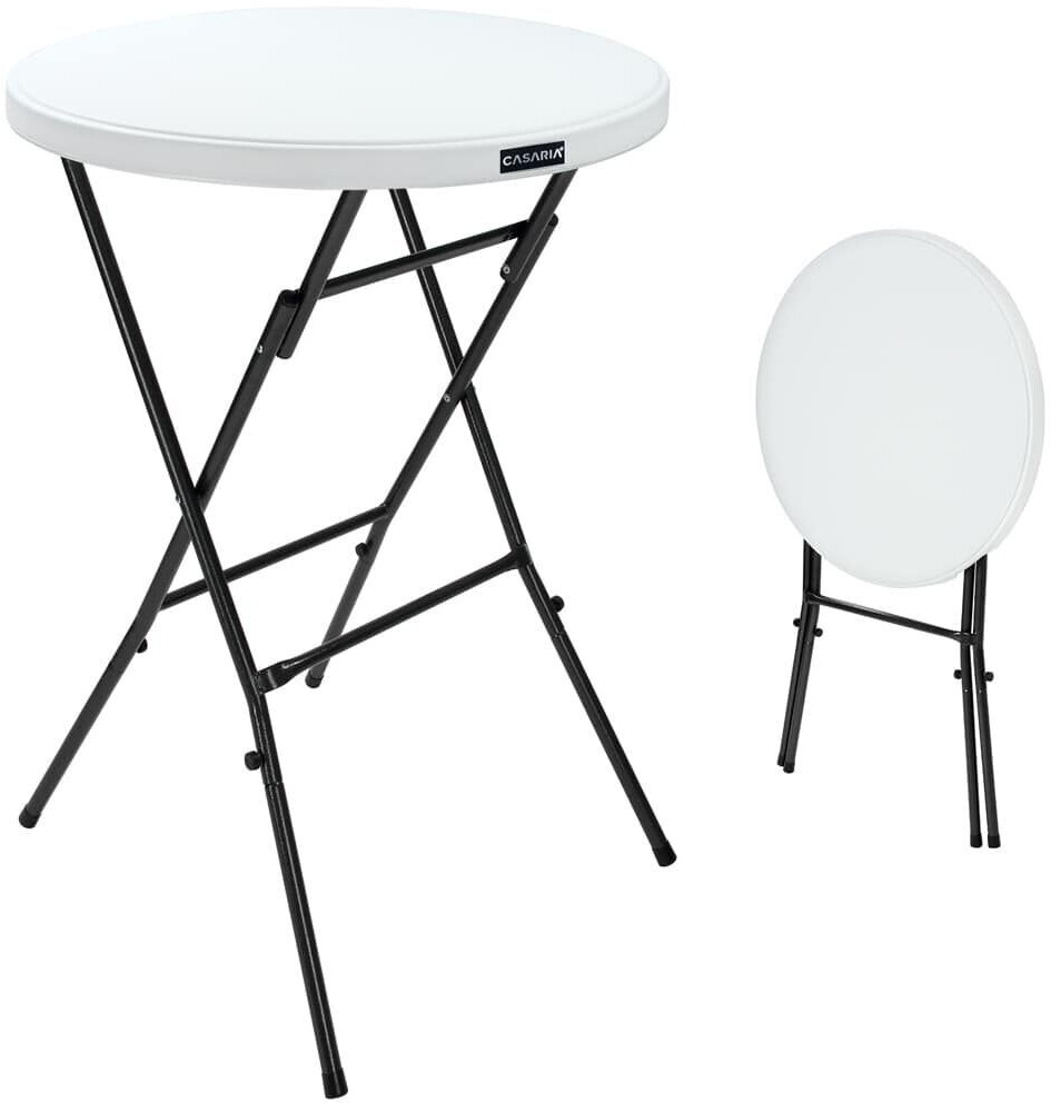 Casaria High table Ø 75cm foldable plastic white (101585)