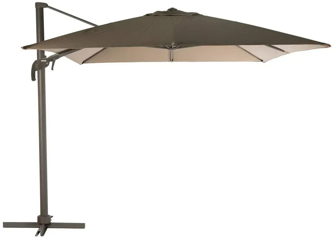 Hespéride Parasol déporté hexagonal Eléa 420 x 300 cm noisette/praline