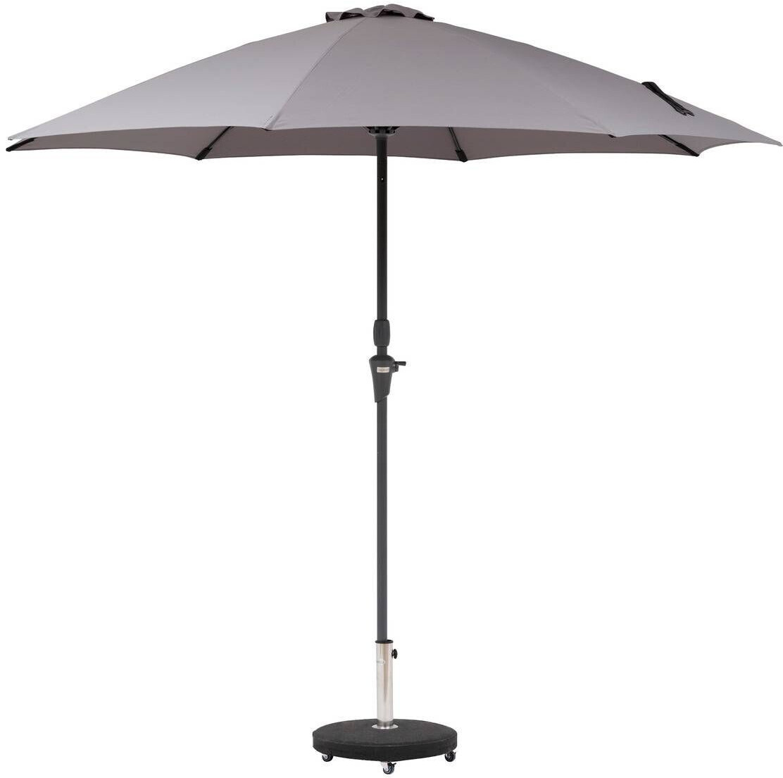 Hespéride Parasol droit rond 270 cm ardoise