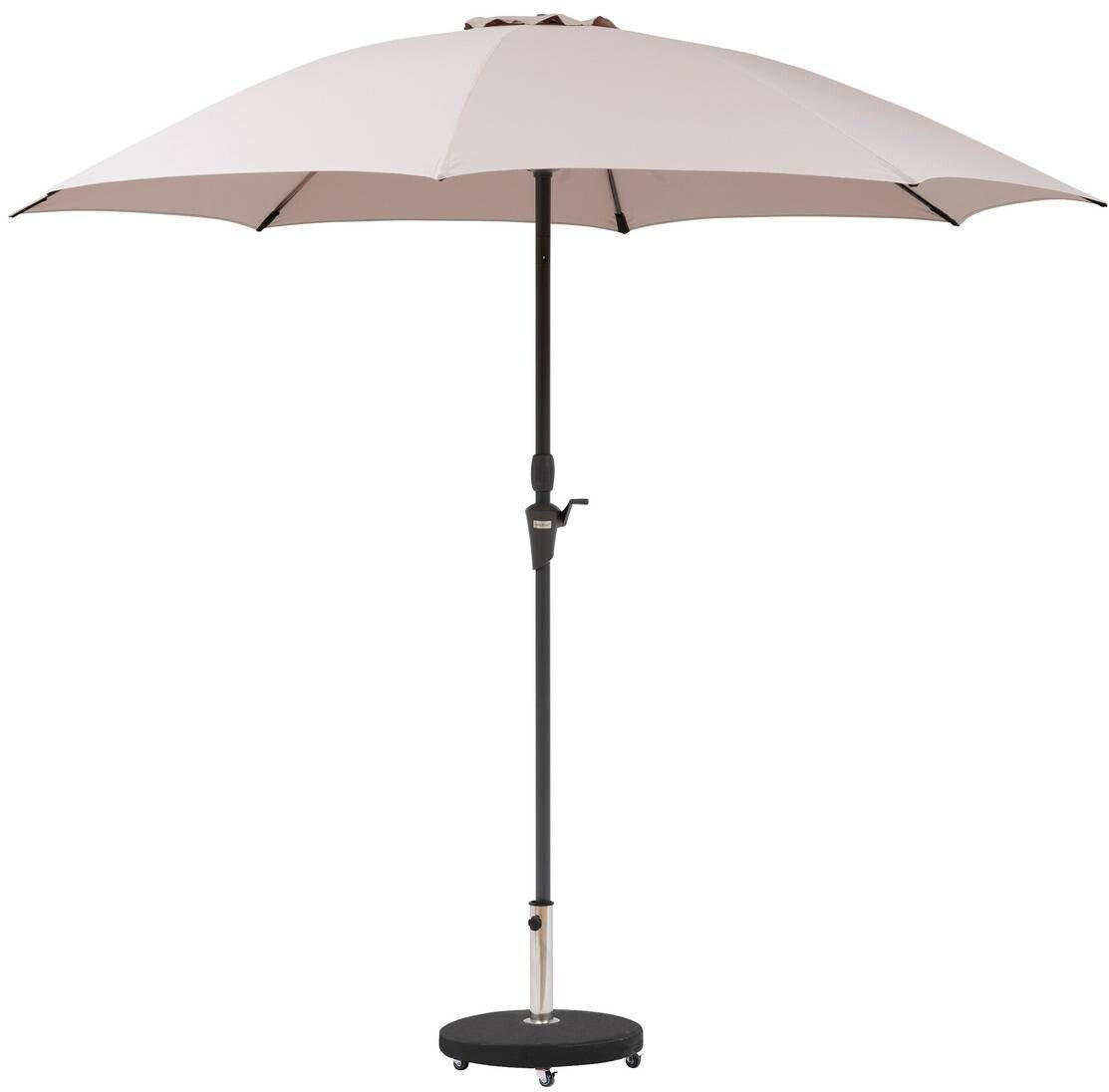 Hespéride Parasol droit rond 270 cm taupe