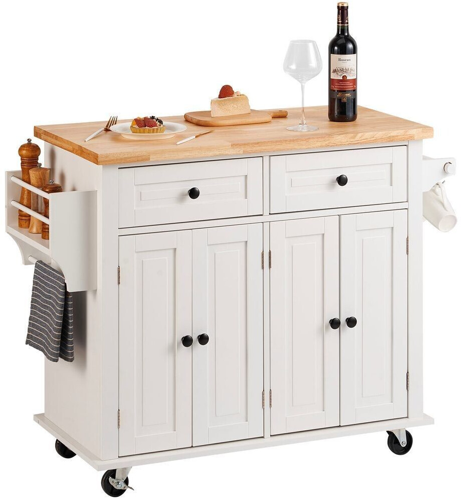VEVOR Kitchen island kitchen trolley 1100x450x825mm towel holder side trolley