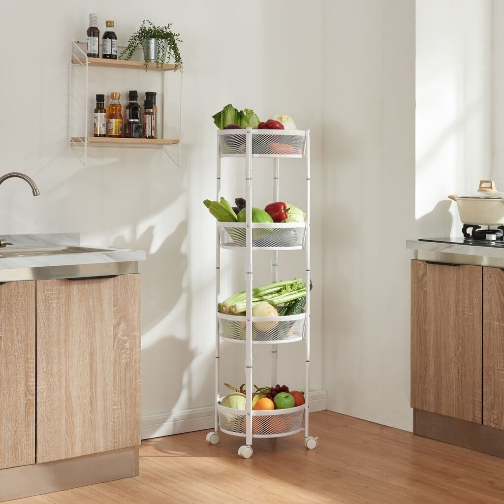 en.casa Trolley 'Sørreisa' serving trolley with 4 levels 123xØ37.5cm white