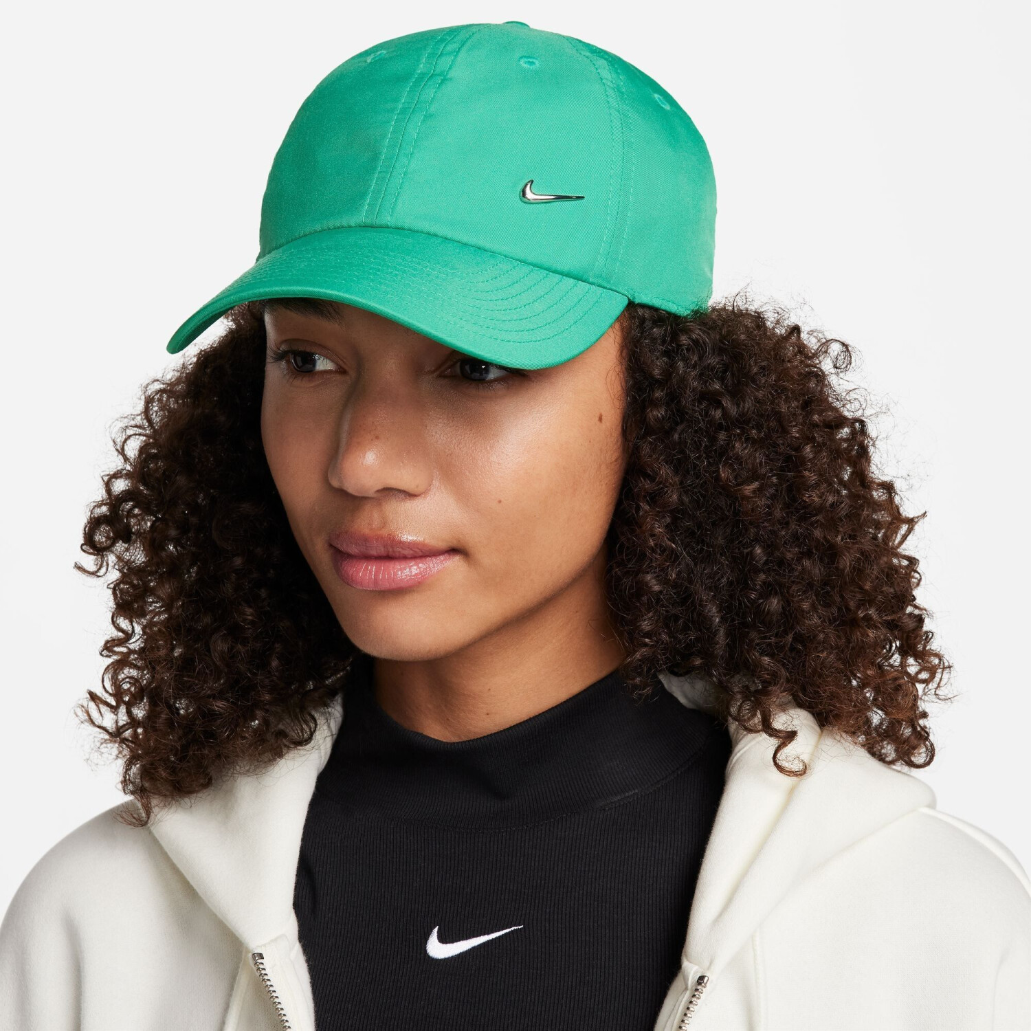 Nike Unstructured Metal-Swoosh-Cap (FB5372) stadium green/metallic silver