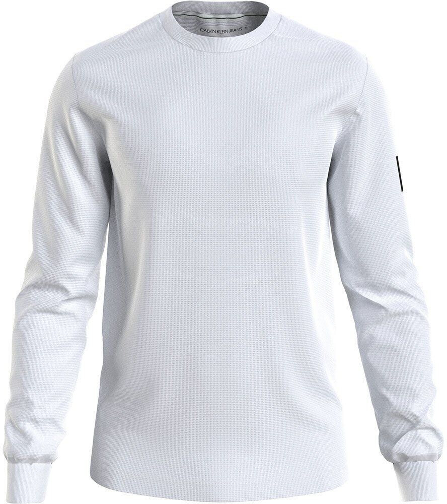 Calvin Klein Badge Waffle Long Sleeve T-Shirt white (J30J323485-YAF)