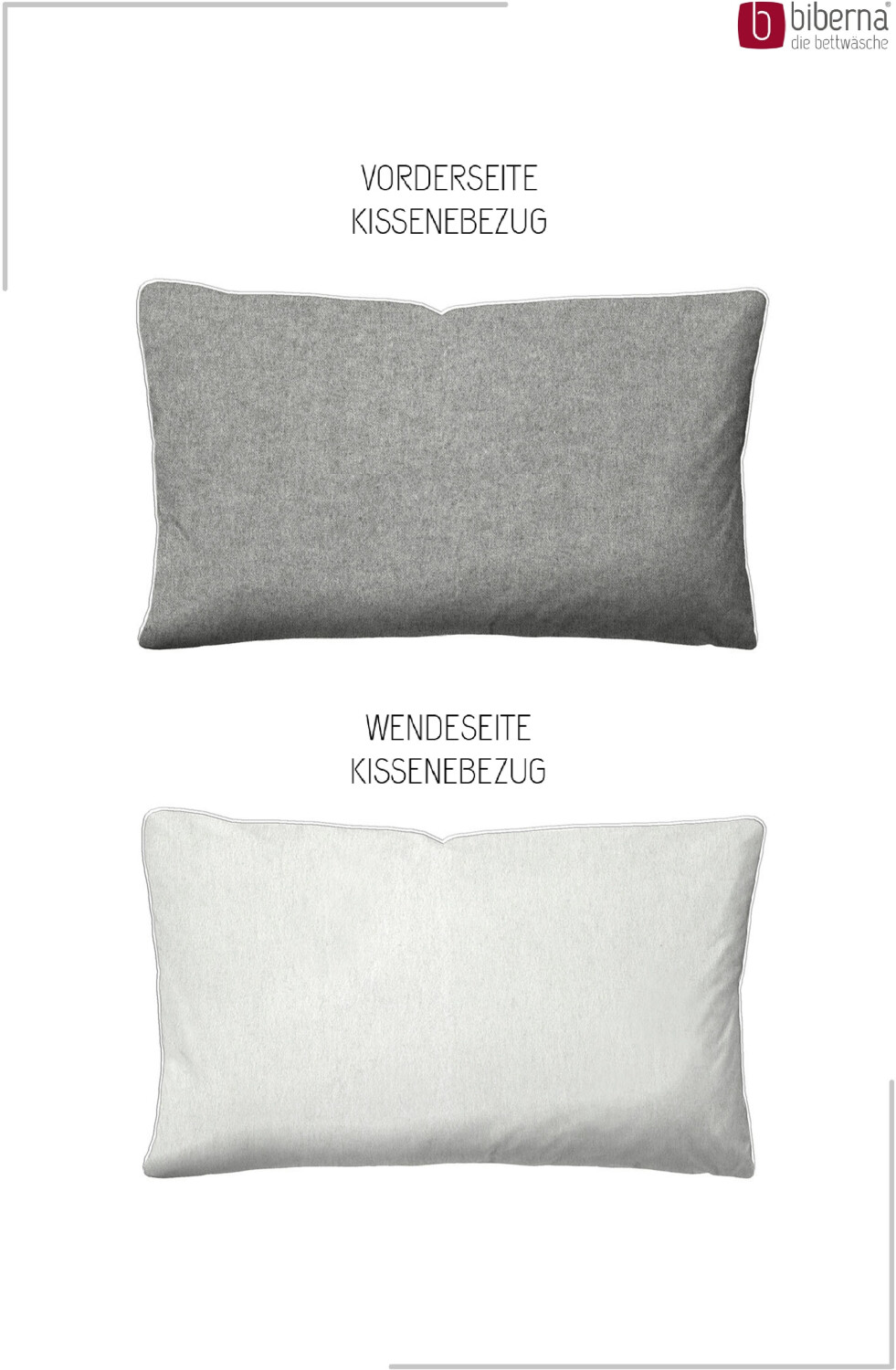 Biberna Melange-Flanell Kissenbezug grau 40x80 cm (505996) ab 12,56 € (Oktober 2026)
