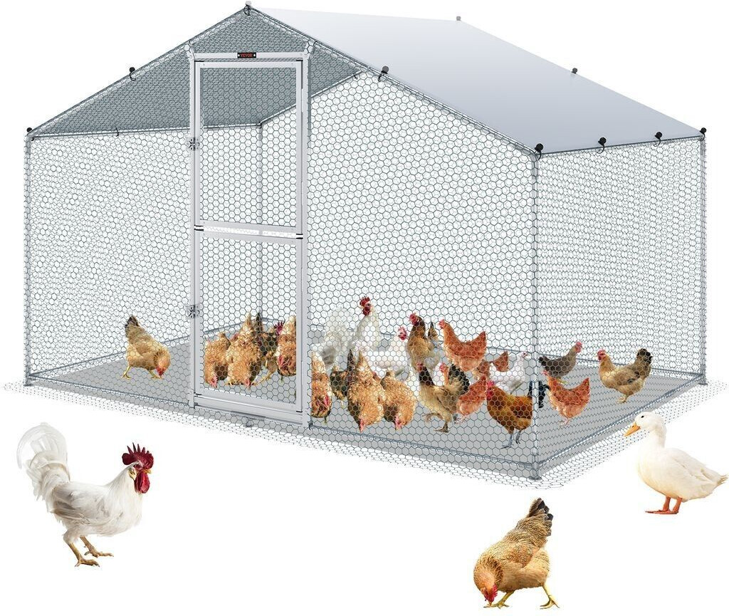 VEVOR Chicken coop free-range enclosure with sun canopy 2x3x2m