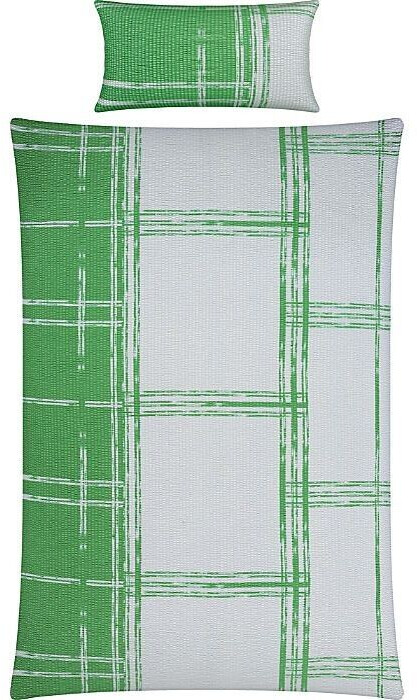 REDBEST Bettwäsche Biber Anthrazit-grün - 155x200 Cm + 80x80 Cm