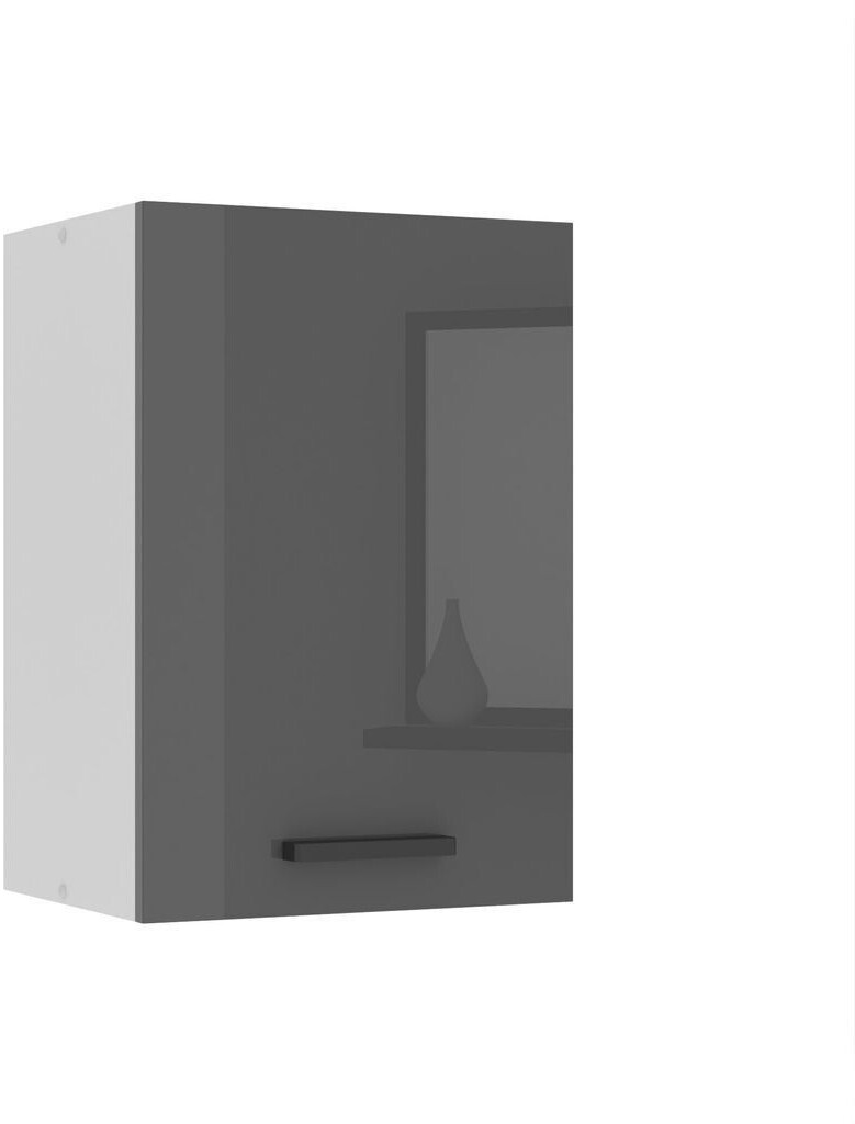 Belini Wall cabinet kitchen SG. Width 40 cm. Upper cabinet with 1 door silver high gloss