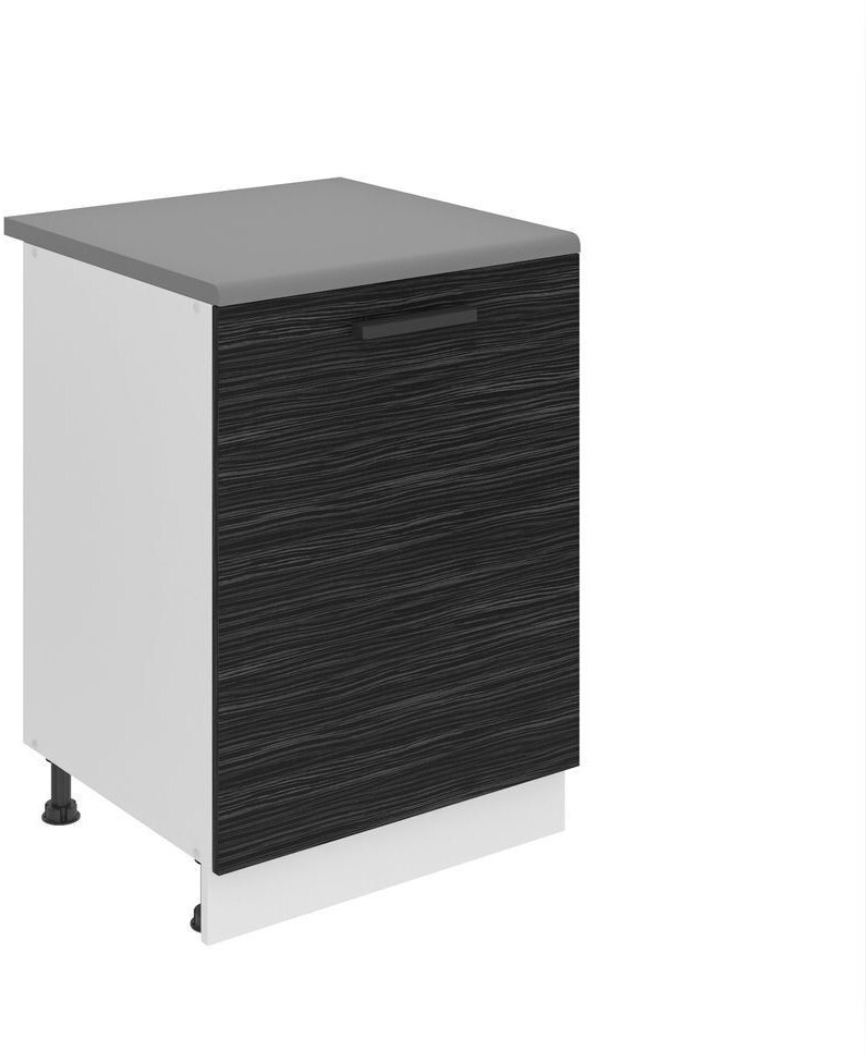Belini Kitchen base cabinet 60 cm wide. SD kitchen base cabinet with worktop. 1 door kitchen cabinet, royal ebony