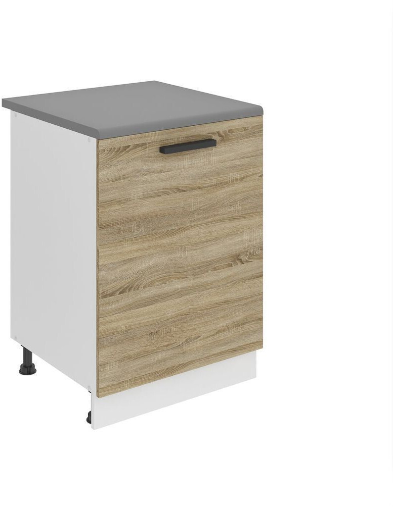 Belini Kitchen base cabinet 60 cm wide. SD kitchen base cabinet with worktop. 1 door kitchen cabinet, Sonoma oak